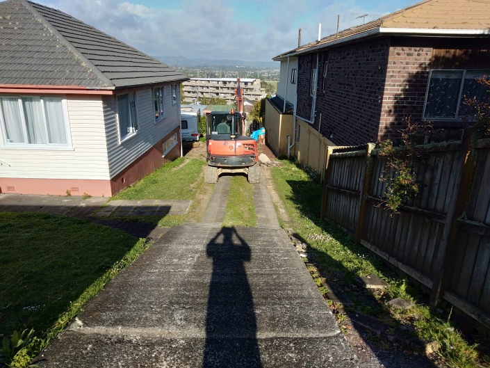 Driveway before landscaping - Blockhouse Bay, Auckland