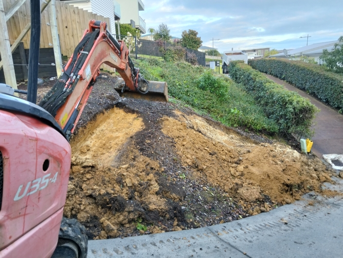 Concrete parking area before Beachlands